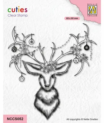 Produktbild von Nellie's Choice Rentier Silikonstempel 85x95 mm für Weihnachten