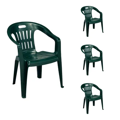Produktbild von 4 Stk Stapelstuhl Bistrostuhl Gartenstuhl MOJAWO Grün Kunststoff