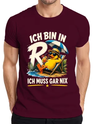 Produktbild von Ich bin in Rente Ich muss gar nix Lustige Statement Sarkasmus Herren T-Shirt, Burgundy, XL