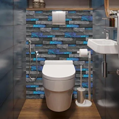 Produktbild von Wasserfeste Blaue Steinoptik Wandsticker 12 Stück