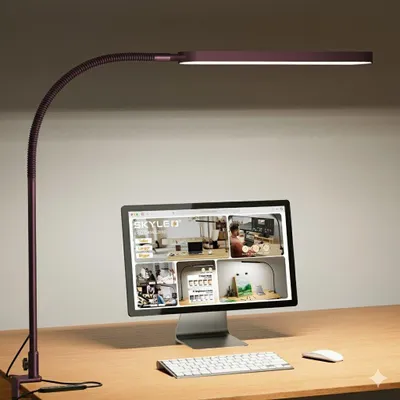Image de Lampe de bureau avec col de cygne flexible et 5 modes de couleur