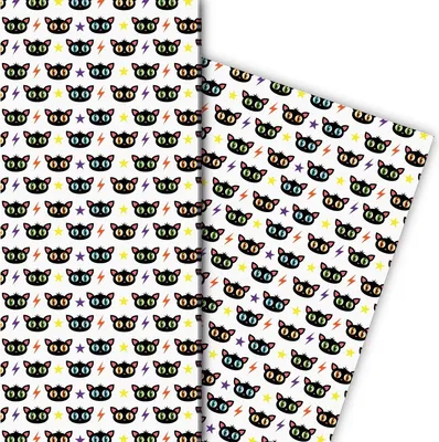 Produktbild von Coole Halloween Geschenkpapier mit Monster Katzen - G8204, 32 x 48cm