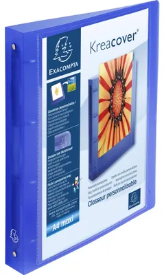 Immagine prodotto di Raccoglitore ad anelli Kreacover A4 4 anelli 30mm blu traslucido confezione da 12