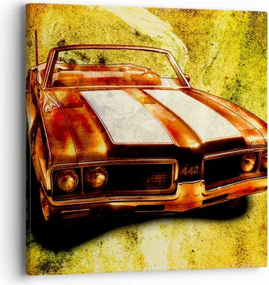 Produktbild von Bild auf Leinwand - Leinwandbild - Auto Geschwindigkeit Cabriolet - 40x40cm - Wand Bild - Wanddeko - Leinwanddruck - Bilder - Kunstdruck - Wanddekoration - Leinwand bilder - Wandkunst - AC40x40-0531