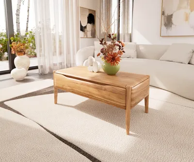 Produktbild von DELIFE Couchtisch Simcha 100x50 cm Akazie Natur 2 Klappen