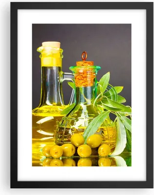 Produktbild von Gerahmtes Poster - Schwarzer Rahmen - Flasche Glas Olive Öl - 30x40 cm - Wand Bild - Wanddeko - Wandbilder - Kunstposter - Wandposter - Bilderrahmen - Bilder - Kunstdruck - Wandbild - P2BPA30x40-2168