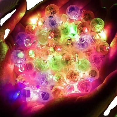 Zdjęcie produktu dla Lampki balonowe LED, 100 sztuk, okrągłe, kolorowe, 100PCS-d, średnica 1,7 cm-d