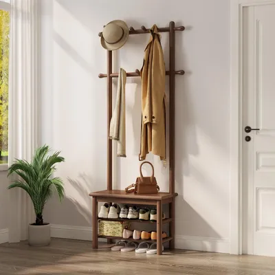 Produktbild von 3-in-1 Garderobe mit Schuhbank und Haken