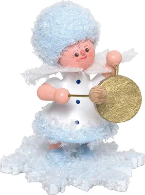 Produktbild von Schneeflöckchen mit Gong (5cm) von Drechslerei Kuhnert