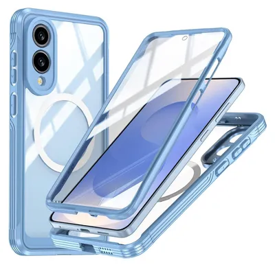 Produktbild von Für Samsung Galaxy S25 Edge MagSafe 360 Full Body Hybrid Tasche Bumper Blau
