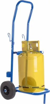 Produktbild von Toolland Gasflaschenwagen blau 100 kg Tragkraft verstellbare Sicherheitskette Edelstahlrahmen große