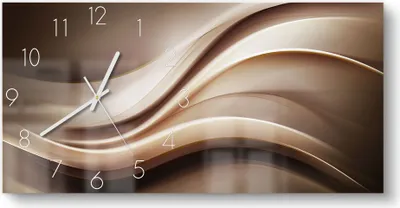 Produktbild von DEQORI Glasuhr 60x30 cm Zahlen 'Edelmetallschwingung' Wanduhr Glas Uhr Design leise