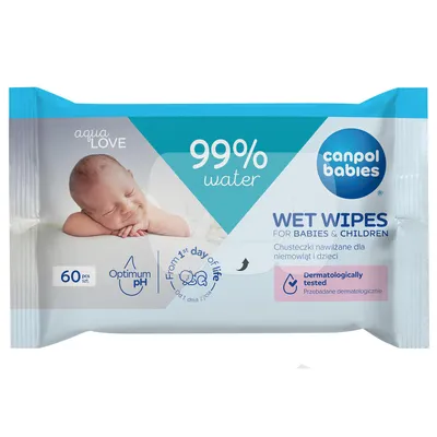 Immagine prodotto di Canpol babies salviettine umidificate per neonati e bambini, 99% acqua, 60 pz, 14/200