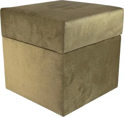 Zdjęcie produktu dla Pufa otwierana kwadratowa ELEMENT 40x40 cm delikatny łatwoczyszczący welur trudnopalny ze schwokiem stylowa beżowa