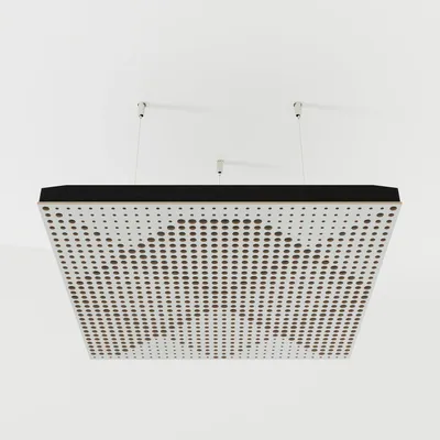 Obrázok produktu pre Sada 4 kusov akustických stropných panelov WILDS, materiál: zamat, rozmer: 50x50x5 cm, farba: biela/šedá