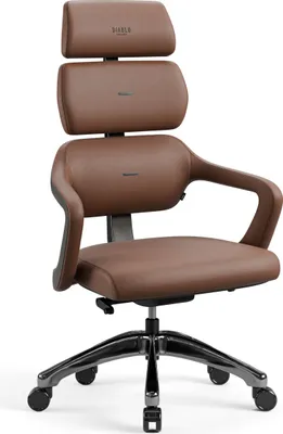 Obrázek produktu pro Kancelářská židle Diablo V-Modular kancelářská židle manažerská ergonomická odnímatelná opěrka hlavy Imitace kůže, hnědá