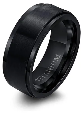 Produktbild von Titan Ring schwarz Herren matt 60 (19.1 mm Ø)