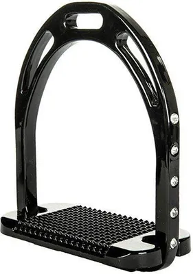 Image de Étrivières HKM "Glitter", noires, largeur 12 cm