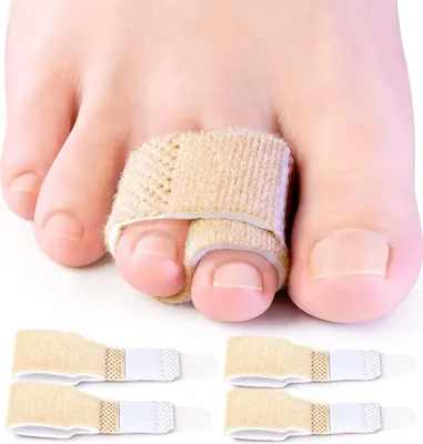 Produktbild von Hammerzehen Korrektoren, 4 Stück Hammerzehen Zehenbandage, Zehenkorrektor, Zehenschiene zu korrigieren Hammerzehe, Gekrümmte Zehen, Uberlappende Zehen