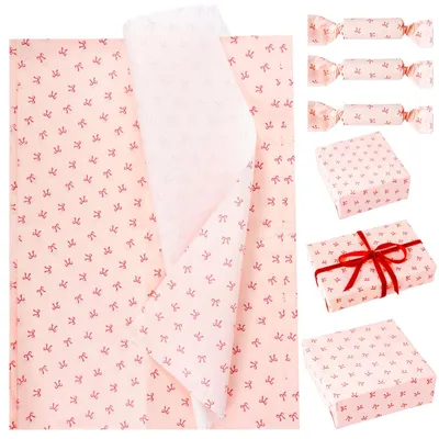 20 Stück Schleifen-Seidenpapier, Rosa, 70x50 cm, Geschenkpapier