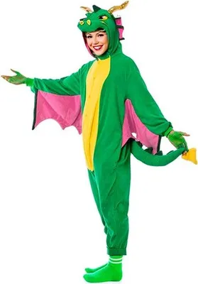 Produktbild von Widmann Plüschkostüm Drache, Komplett-Set mit Kapuzen-Overall und Maske