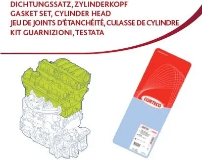 Produktbild von Dichtungssatz Zylinderkopf Corteco 418611P für Fiat Lancia