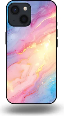 Produktbild von Smartphonica Handyhülle geeignet für iPhone 13 Mini mit Regenbogen Glitter Marmor Print - TPU Backcover Case Regenbogen Glitter Marmor Design