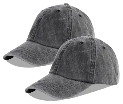 Immagine prodotto di Cappello da baseball in cotone al 100%, lavato, unisex, nero, con visiera regolabile