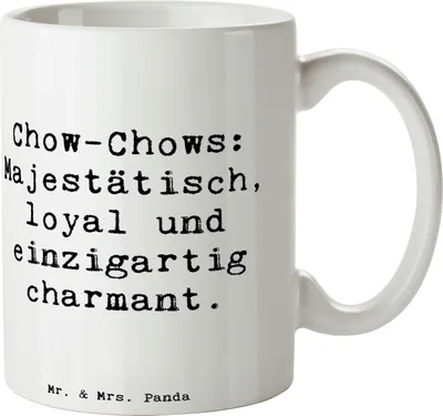 Produktbild von Mr. & Mrs. Panda Tasse Spruch Chow-Chow Charme - Weiß - Geschenk, Kaffeetasse, Hunderassen Charakter, Hundezucht, Hunderasse, Teetasse, Ruhe, Hundeliebhaber, Kaffeebecher