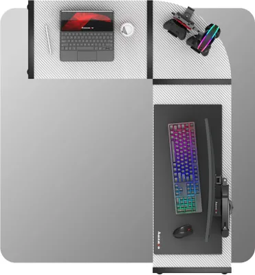 Produktbild von Huzaro Hero 6.0 L-Form Eckschreibtisch Gaming Computer Arbeits Tisch Bürotisch | Homeoffice Arbeitszimmer Büro | Rechts Links Montage | 147x112 | Weiß
