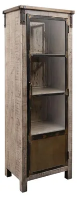 Immagine prodotto di MASSIVMOEBEL24 | vetrina in legno di Mango 60x40x180 marrone laccato HEAVY INDUSTRY #242