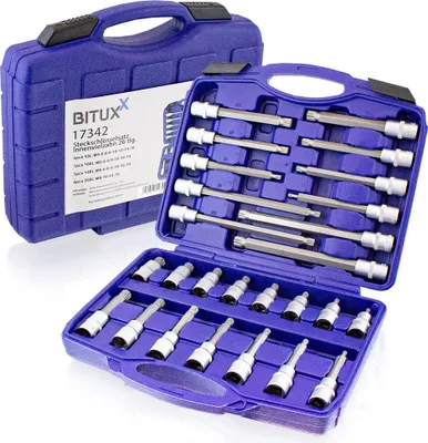 Produktbild von Bituxx Steckschlüsselsatz Innenvielzahn 26tlg, blau, MS-17342