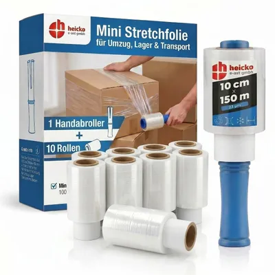 Produktbild von Mini-Stretchfolie mit Handabroller, 10 Stück