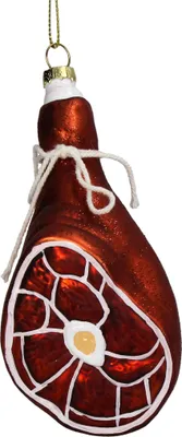Produktbild von Christbaumschmuck Glas 13cm Schinkenkeule Figur Braun