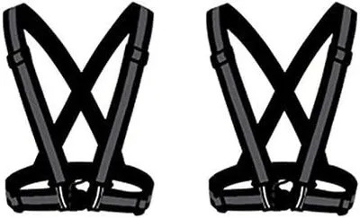 Produktbild von 2 X Reflektierend Laufen Weste Reflektorweste Sicherheitsweste Fahrrad Motorrad Auto Leicht Elastisch Laufweste Joggen für Damen Herren Erwachsene Kinder