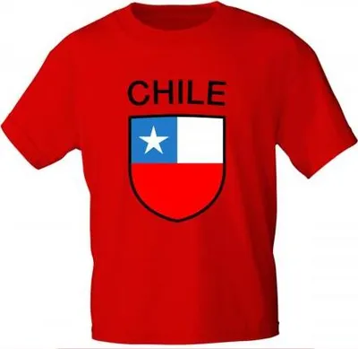 Produktbild von Kinder T-Shirt mit Print - Chile - 76036 rot - Gr. 86-164 Größe - 98/104