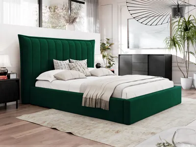 Obrázek produktu pro Manželská čalouněná postel 180x200 AMOL - zelená
