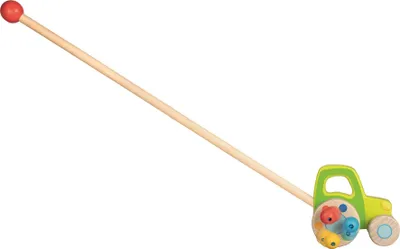 Image de goki 54880 Véhicule à pousser tracteur H= 10 cm, bois, multicolore