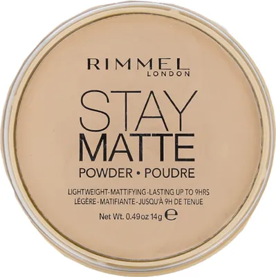 Imagen del producto de Rimmel Stay Matte, polvo compacto, transparente, envase de vidrio, efecto mate, 14 ml, para mujeres