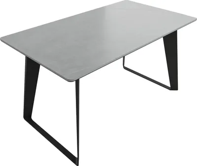 Produktbild von Esstisch 140x80cm graue Keramikplatte schwarze U-Form Beine : Grau Varianten: Grau