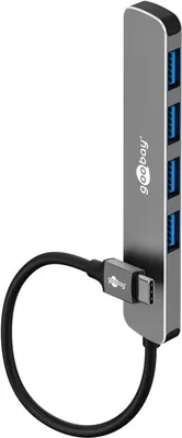 Produktbild von Slim 4-Port USB-Hub, USB-C auf USB-A, 5 Gbit/s