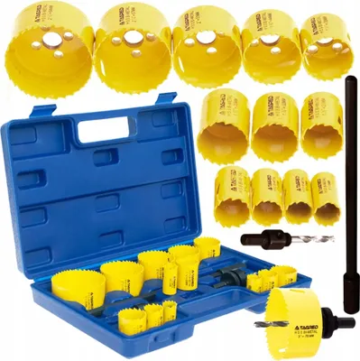 Produktbild von Lochsäge 17 tlg Set Dosenbohrer Bohrkrone Steckdosenbohrer Lochbohrer HSS Bi-Metall Lochkreissäge