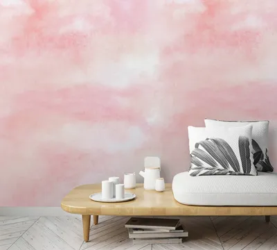 Produktbild von NEWROOM Tapete Rosa Vliestapete Himmel - Wandbild Modern Weiß  Wolken  Tapete