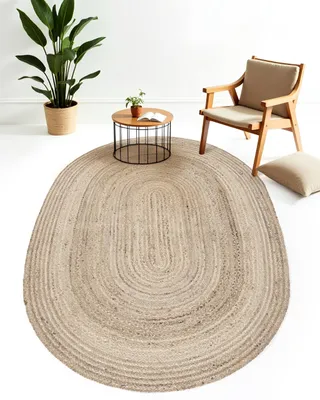 Image de carpetfine Tapis Jute Nele couleur naturelle Taupe 140x200 cm tissé à la main en Jute | Tapis naturel moderne uni de style boho pour salon et chambre
