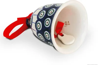 Produktbild von Original Bunzlauer Keramik Glocke Weihnachtsbaumglocke Christbaumschmuck Ø=8cm H=10cm Design 8