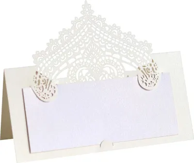 Produktbild von 50 Blätter 9cm Laser Cut Tischkarten Für Tischdekoration, Crown Cutout Namenskarten Für Strand Hochzeit Party Dusche