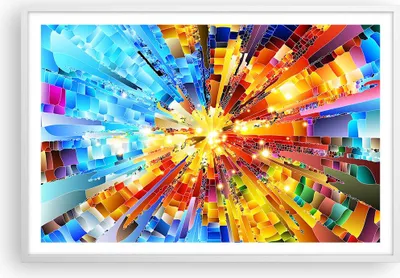 Produktbild von Gerahmtes Poster - Weißer Rahmen - Abstraktion modern - 91,5x61 cm - Wand Bild - Wanddeko - Wandbilder - Kunstposter - Wandposter - Bilderrahmen - Bilder - Kunstdruck - Wandbild - P2WAA91x61-3982