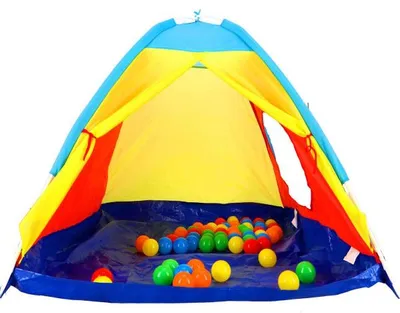 Image de Tente a balles igloo + 30 balles plastique - tente de jeu interieur