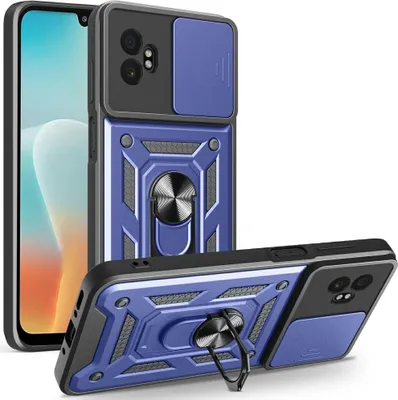 Produktbild von Samsung Galaxy Xcover 7 Pro Hülle - Coverup Armor Ring Ständer Back Cover mit Kamera Schutz - Blau