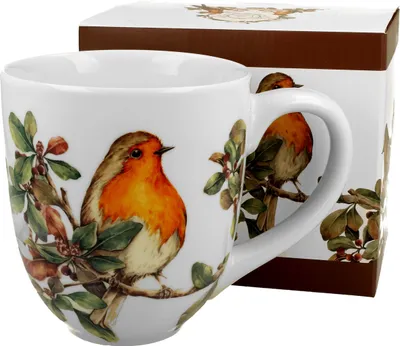 Zdjęcie produktu dla DUO ANIMALS Kubek XXL 1000 ml ROBIN Nowa porcelana Bone China